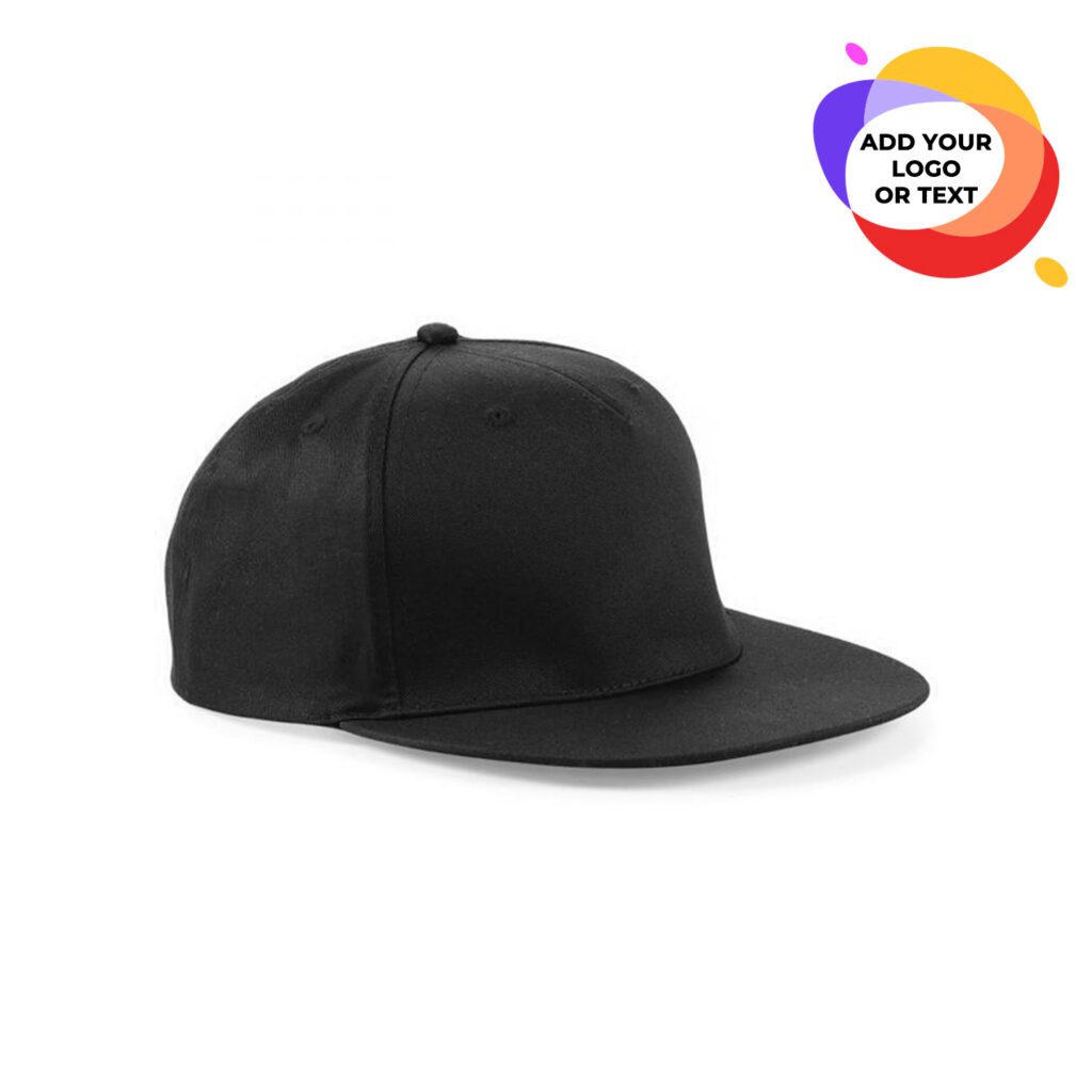 Beechfield-5-Panel-Snapbackr-Cap-black--ZNOR-PRINT-STUDIO