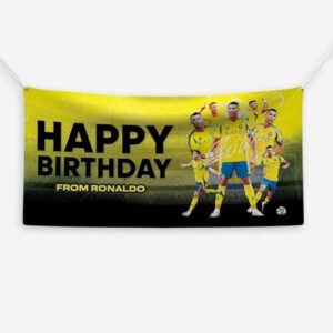 ZNOR Ronaldo Al Nassr Birthday Banner | Football Fan Party Wall Art Gift